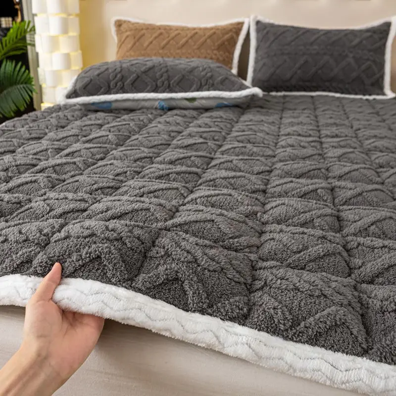 Thickened Warm Mattress Fitted Sheet with Elastic Bands Non Slip Adjustable Covers for Single Bed mattress protector mattress topper sleep mattress