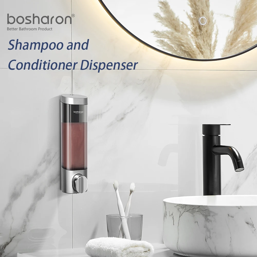 Shower Soap Dispenser No Drill Shampoo Dispenser for Shower Wall Body Wash Dispenser Wall Mounted for Bathroom Hotel
