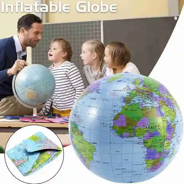 90CM Inflatable Earth World Geography Globe Map Balloon Toy Beach Ball Early Educational Supplies Kids Learning Outdoor Toys 5