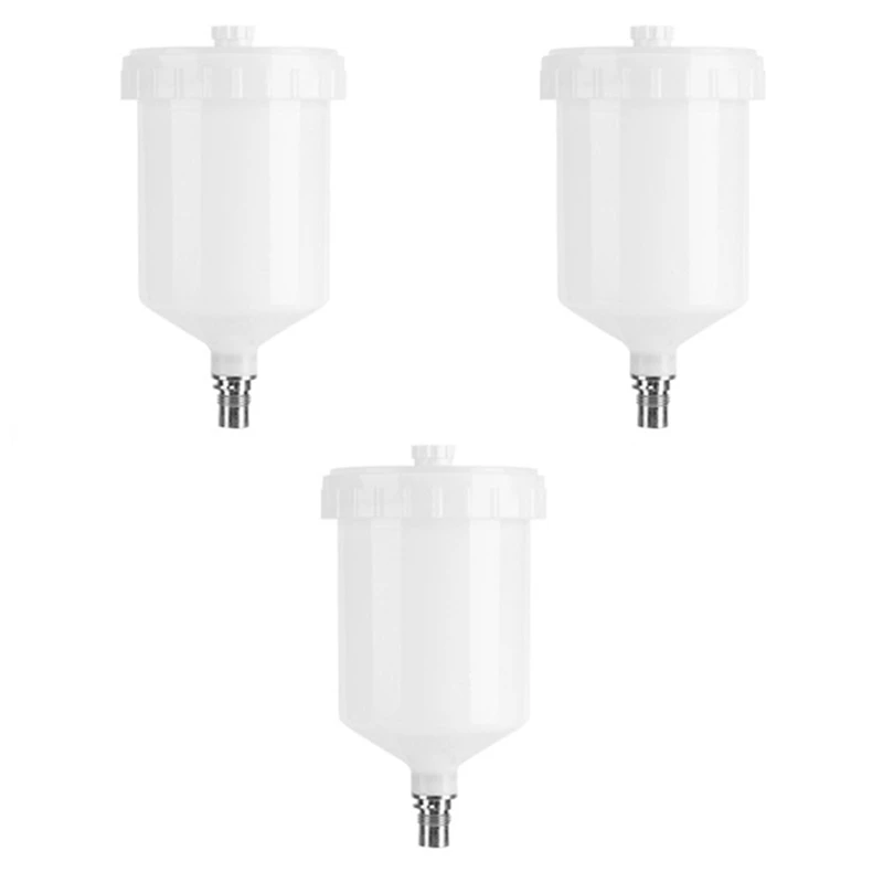 

3 Pcs 600Ml Plastic Hvlp Paint Cup Pot For Sata Sprayer Cup Connector Jet Paint Sprayer Easy Install Easy To Use