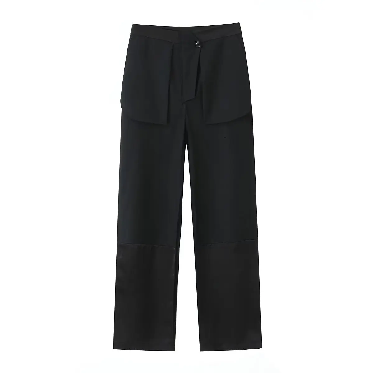

Women New Fashion Series Patchwork Pants Vintage Mid-Waist Button Pocket All-Match Casual Chic Female Trousers Pantalones Mujer