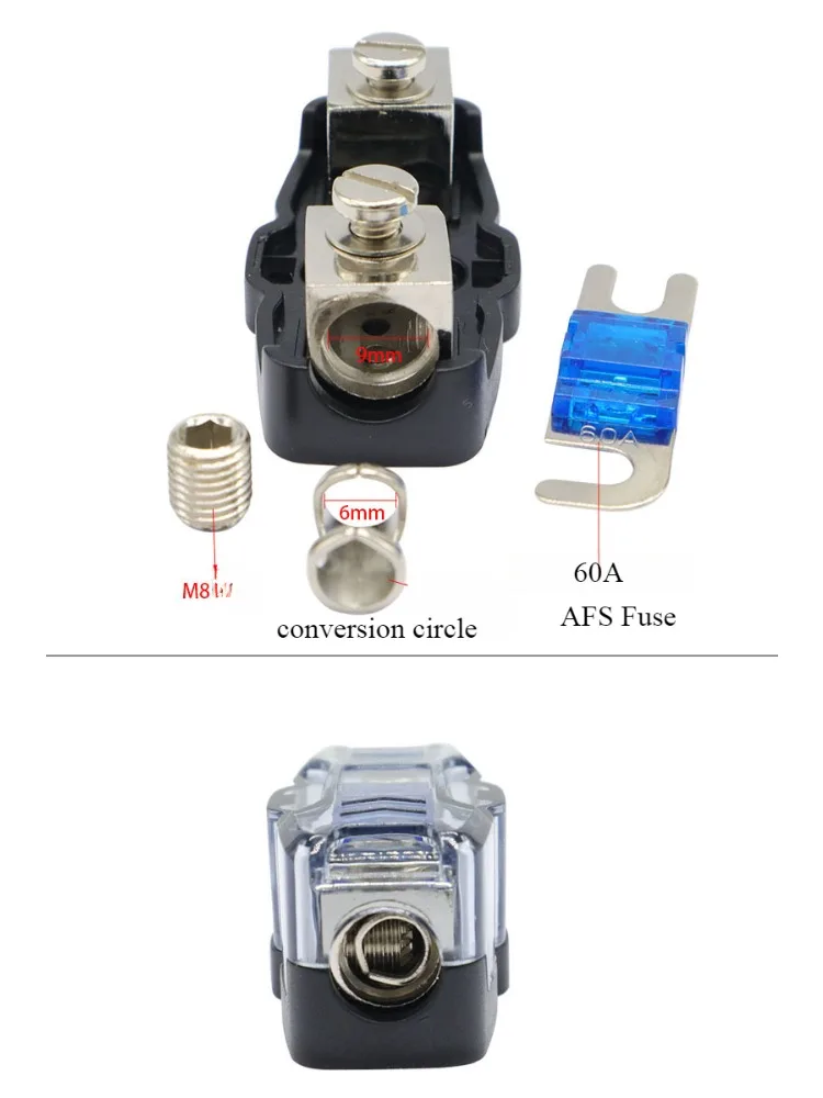 20A-300A Car Audio Power Supply AFS Fuse Holder 20A 40A 60A 80A 100A 200A 300A Automotive Fuse Box