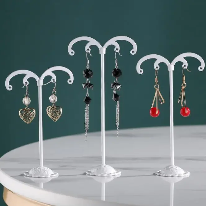 Set di 3 Esposori per Gioielli in Metallo, Porta Orecchini Bianco/Marrone/Nero/Argento, Esposore per Gioielli in Cristallo  36