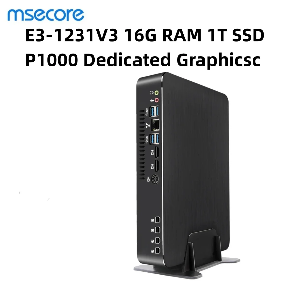 Msecore мини настольный ПК компьютер с E3-1231V3 16G RAM 1T SSD P1000 выделенная графика для графического дизайна редактирования видео
