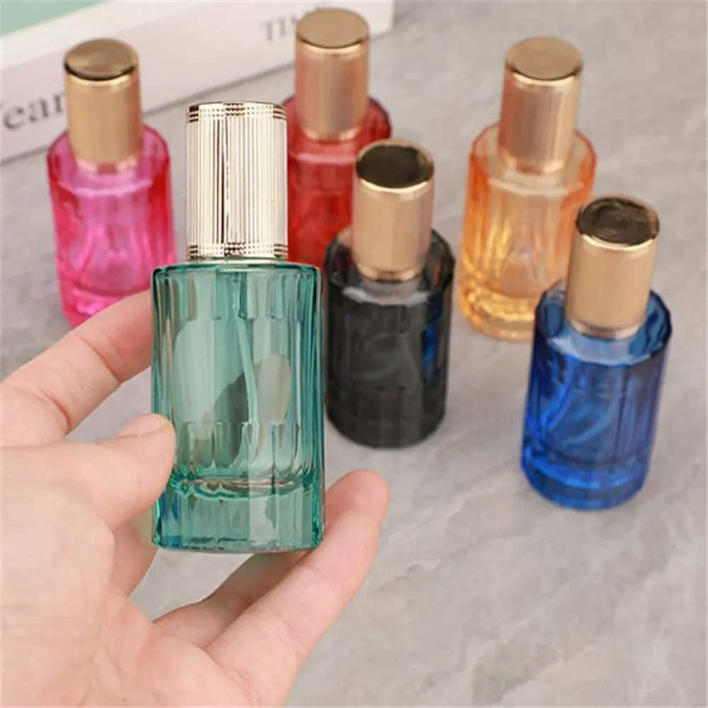 

30ml Clear Colored Glass Spray Perfume Bottles Empty Atomizer Screw Port Travel Refillable Liquid Cosmetic Container Dispenser