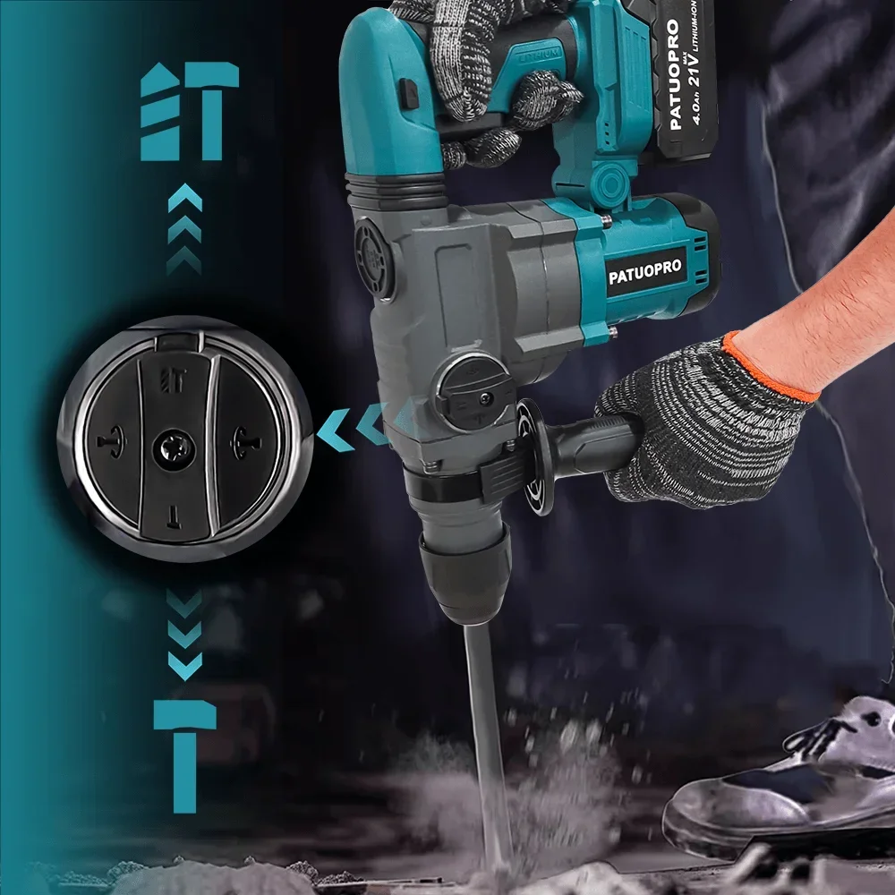 36mm Brushless Rotary Hammer Drill 2-Mode Cordless Electric Hammer Drill Handheld Power Tool For Makita 18V Battery(No Battery) 5