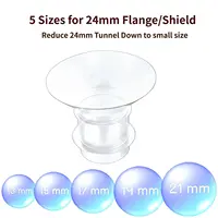 5 Size Breast Milk Pump Flange Inserts Breast Shield Converter Practical Breast Pump Replacement 13mm 15mm 17mm 19mm 21mm 2