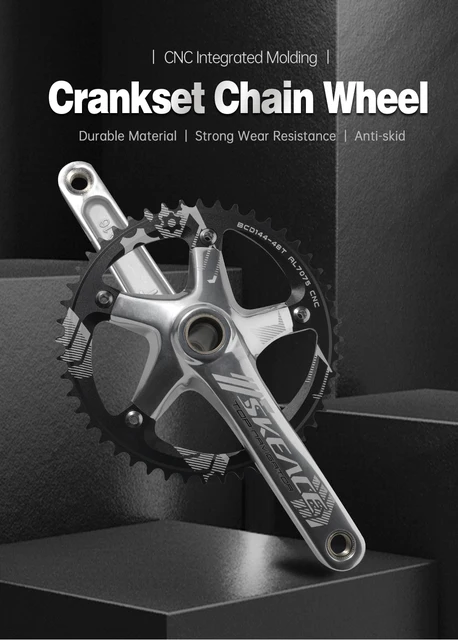 SKEACE High Strength Aluminum Alloy Fixed Gear Crank 48T 3D