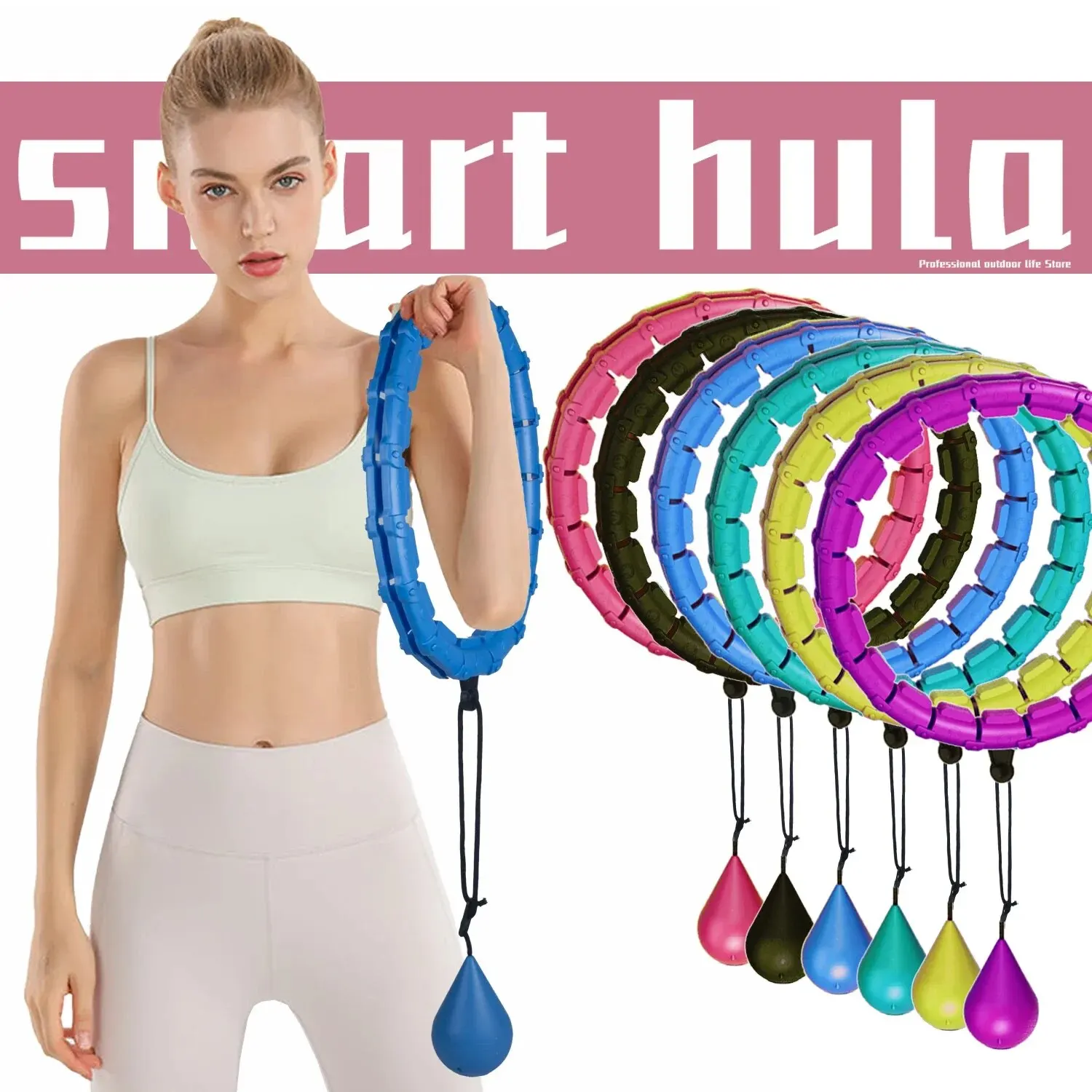 Fitness Hoop Outdoor Fitness Equipment Sections Fitness Smart Sport Hoop Adjustable Thin Waist Exercise