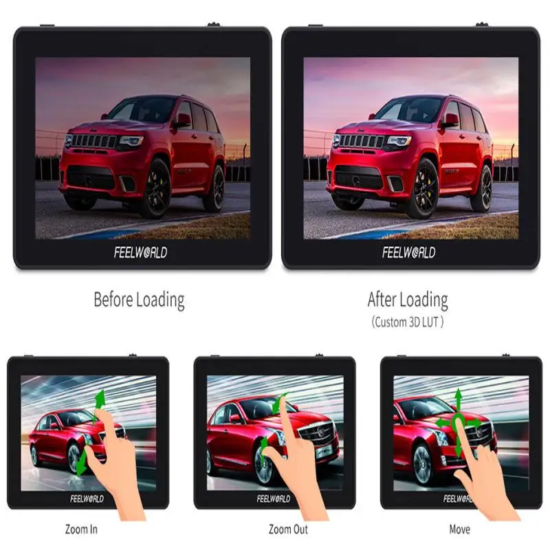 FEELWORLD F6 PLUS V2 6 Inch Camera 1920x1080 Video Focus Assist Support 4K DSLR Field Monitor 3D LUT Touch Screen IPS FHD