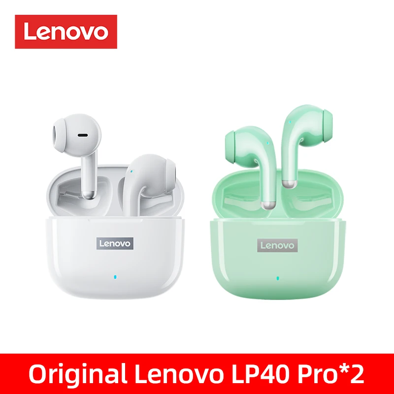 Original Lenovo LP40 Pro TWS Earphones Wireless Bluetooth 5.1 Sport Noise Reduction Headphones Touch Control 250mAH 2022 New 