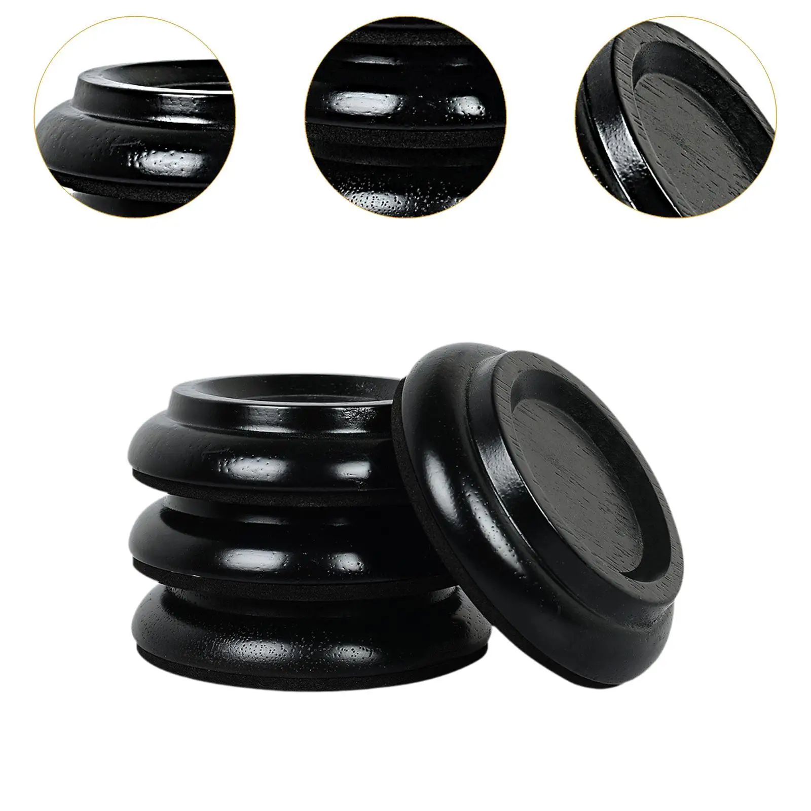 4Pcs Piano Caster Cups Foot Pad Piano Accessories for Hardwood Floors Anti Noise Pads Upright Wheel Floor Protector