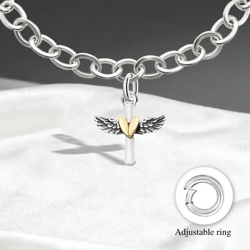 Verstellbare Vintage-Anhänger aus 925er Sterlingsilber, die Bibel, die Heilige Mutter, Charms, Perlen, passend für Original-Armbänder, Halsketten, DIY-Schmuck – Detail 8