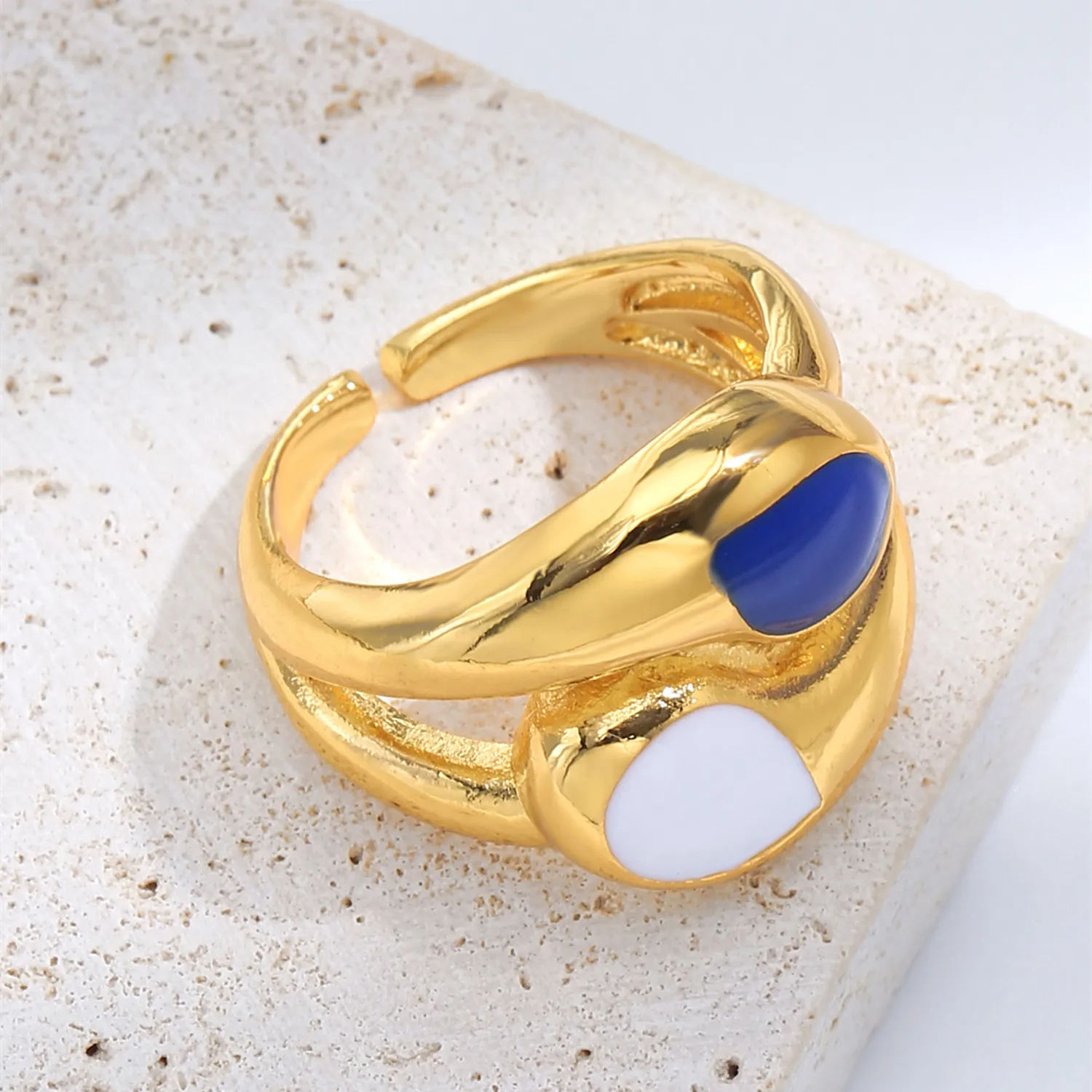 2021 INS Color Rainbow Fashion Rings For Women Finger Jewelry Clear CZ Colorful Neon Enamel Open Adjusted Dome Ring