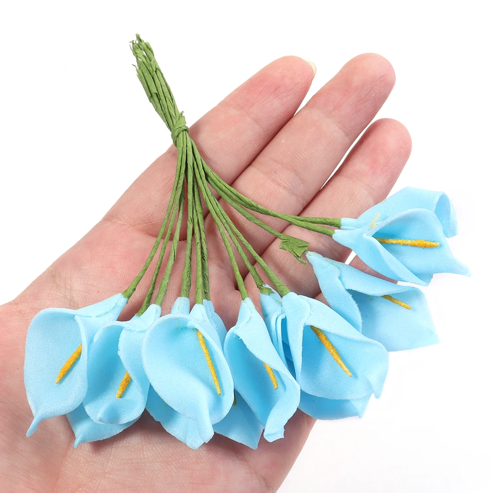 12/24/36 Stück PE Calla Lilie Künstlicher Blumenstrauß Mehrfarbige Kunstblume für Hochzeitsstrauß Brauthaus Blumendekoration