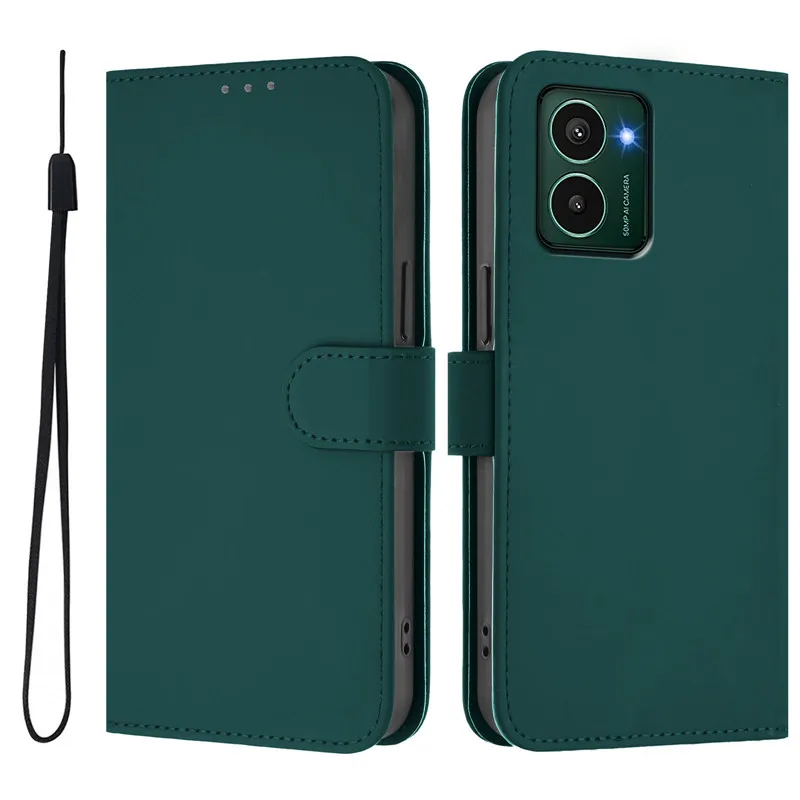Premium Wallet Flip Cover Phone Case with Lanyard and Magnetic Buckle Closure