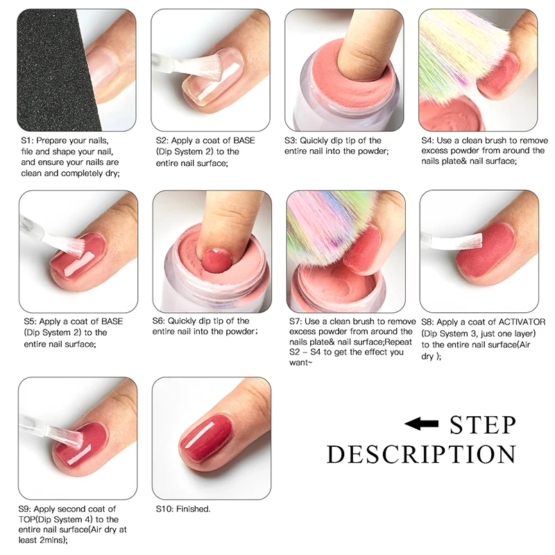 Nail powder Dipping Powder Acrylic Powder Dip Nails No Need Lamp Cure Natural Dry Long Lasting Nails Glitter Manicure Nail Art