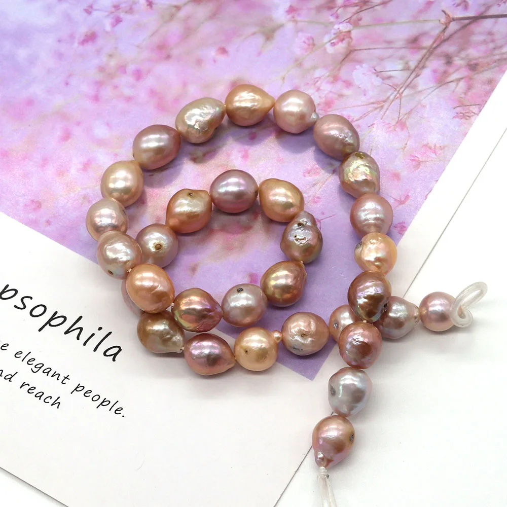 100% High Quality Purple Edison Beads Natural Freshwater Pearl 10-11mmDIY Fashion Making Earrings Bracelet Necklace Jewelry