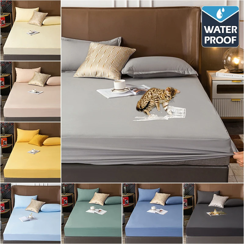 방수 매트리스 커버, 부드럽고 편안하고 통기성 매트리스 보호대, 싱글 더블 퀸, 다양한 크기에 적합, 1pc 