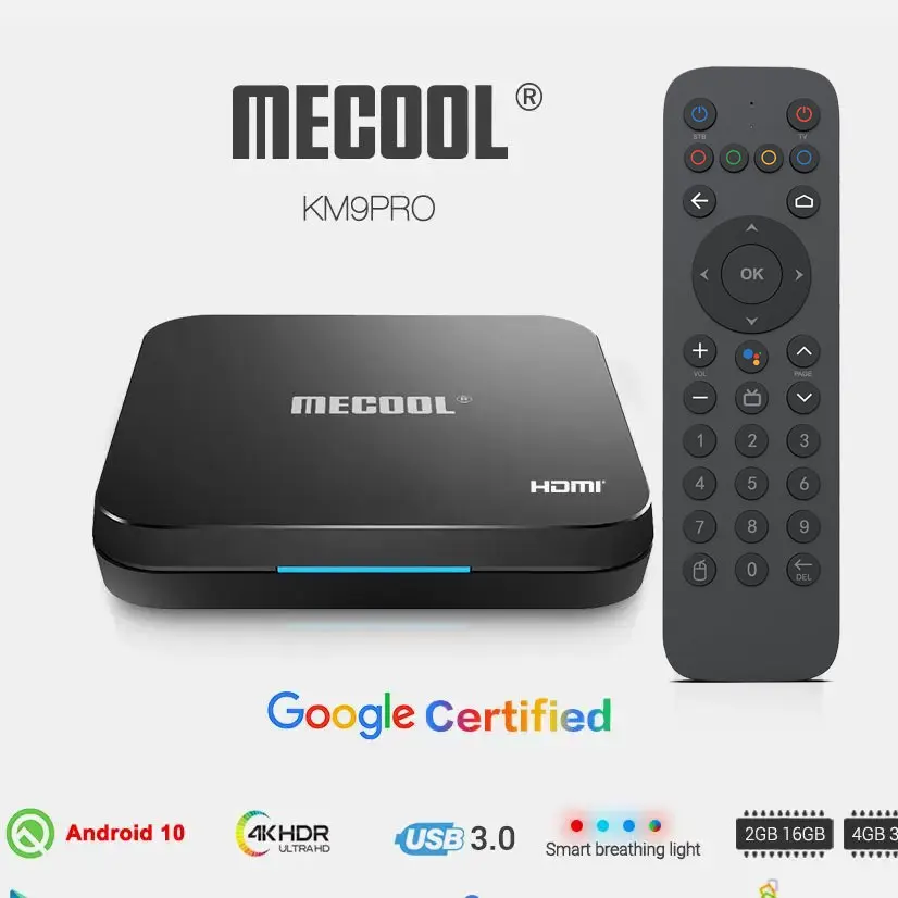 

Mecool KM9 Pro Classic Google Certified Amlogic S905X2 Android 10.0 2G 16G 4K HDR Cast Voice Control Android TV Box Prefix