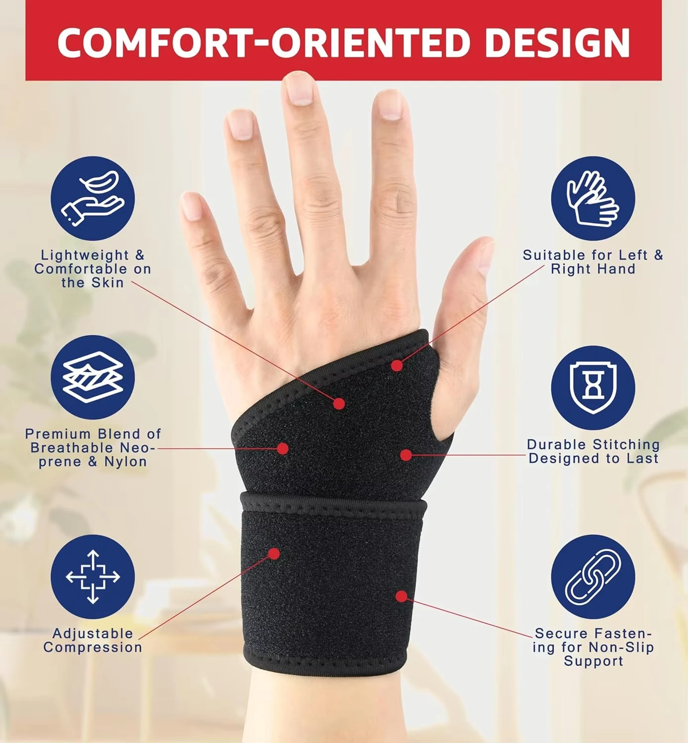 1 Stück Handgelenkbandage zur Linderung von Karpaltunnelsyndrom Verstellbare Handgelenkstütze Daumenbandage für Sport Gelenkschutz Schmerzlinderung – Detail 3
