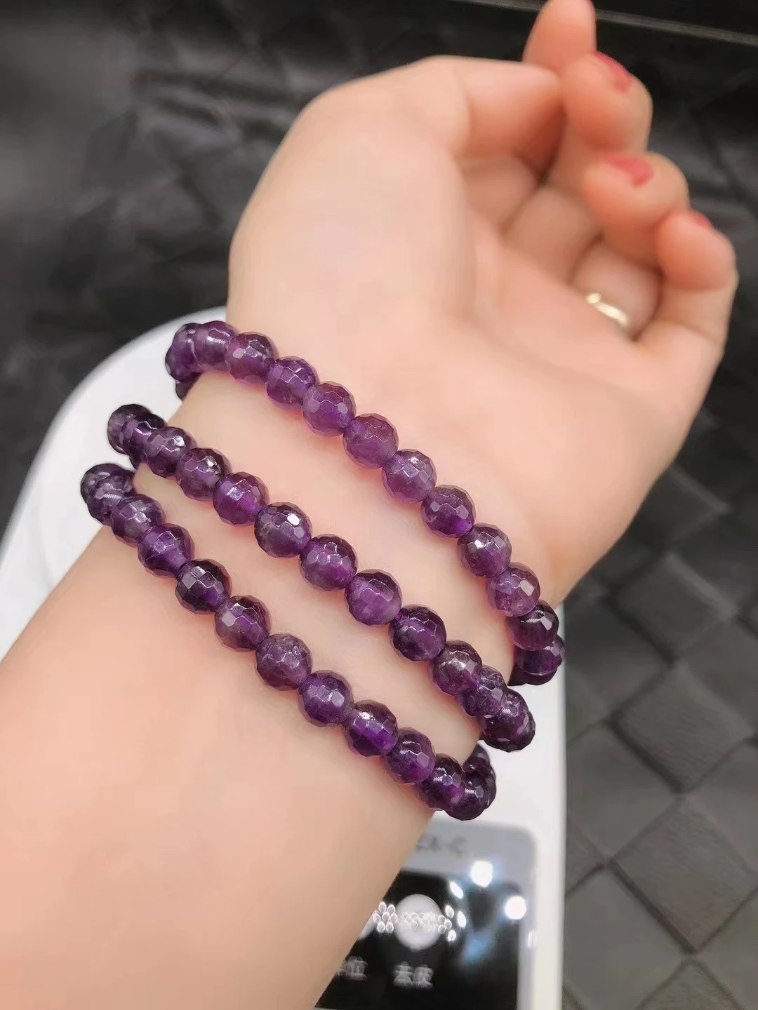 Purple beaded necklaces  Purple bead necklace, Purple beaded bracelets,  Diy beaded rings