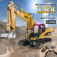 Huina 550HD 1:14 Alloy 21 Channel Remote Control Excavator Metal Version 2.4G Wireless Large Construction Vehicle Excavator Toys 1