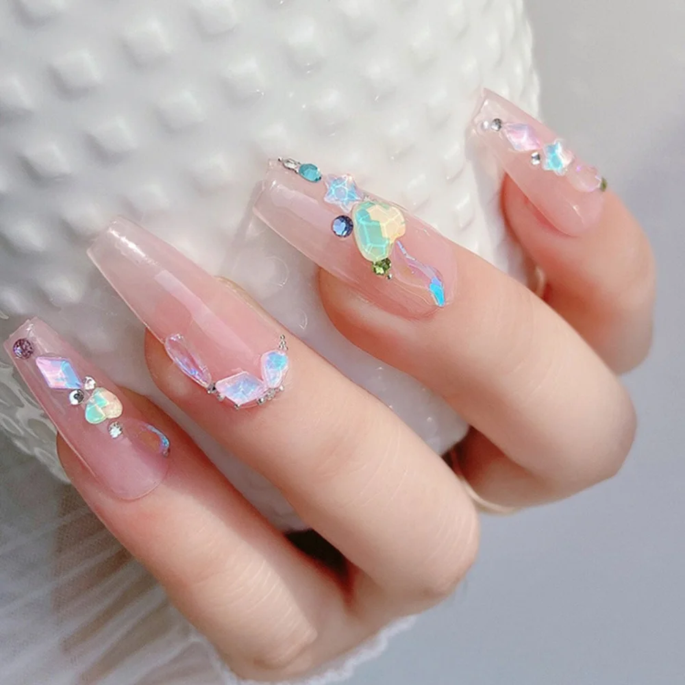 

Nail Parts For Handmade Manicures Shiny Rectangle Crystal Nail Art Tools Nail Jewelry Glass Jewelry Design 3d