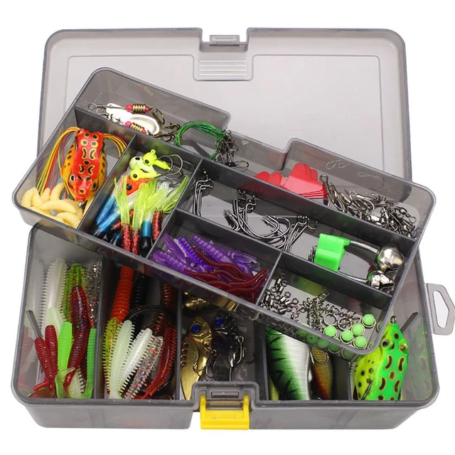 168pcs Fishing Lures Set With Transparent Box Artificial Bait