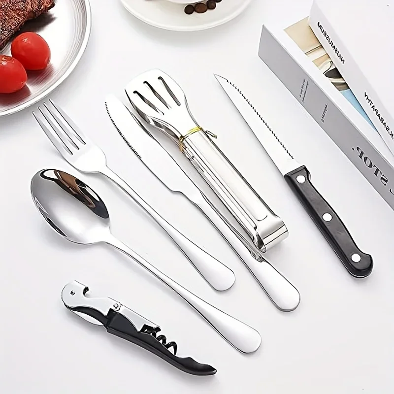 20-Piece Outdoor Silverware Set With Case - Premium Camping & Picnic Utensils