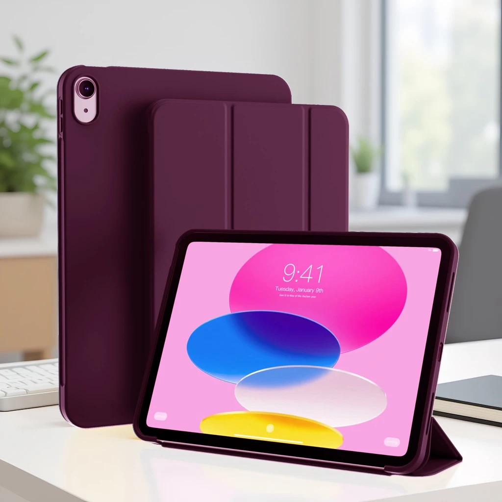 Premium Tri-Fold Stand Flip Cover with Soft TPU Back Shell