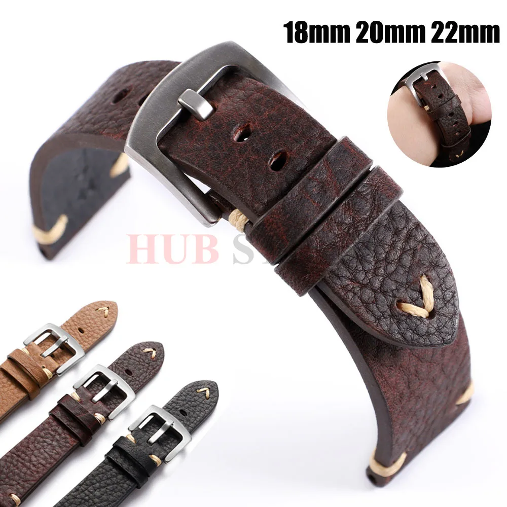 Genuine Cowhide Vintage Handmade Universal Watch Strap - Breathable Unisex Bracelet Belt Accessories
