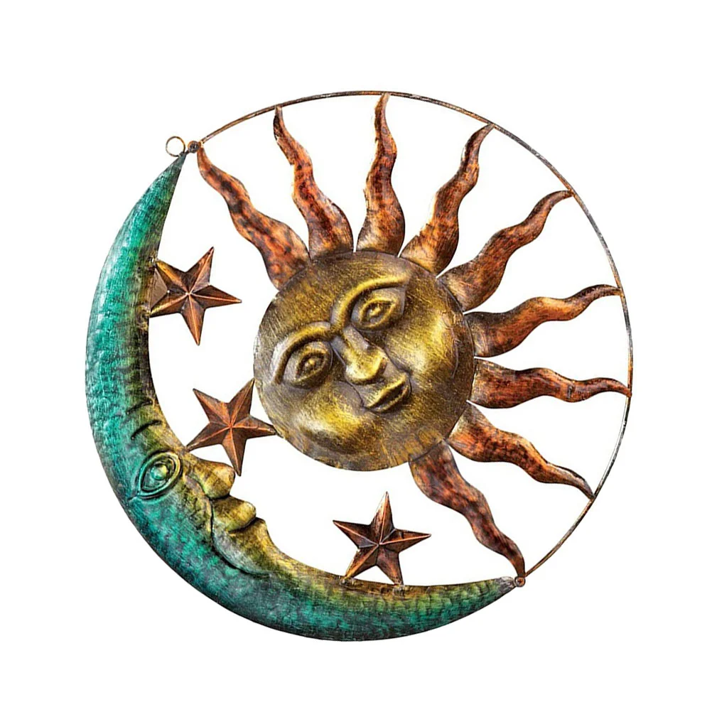

Metal Flower Door Decor Wedding Wall Decoration Sun Moon Wall Art Decor Wall Hanging Decoration Rustic Hanging Wall Plaque