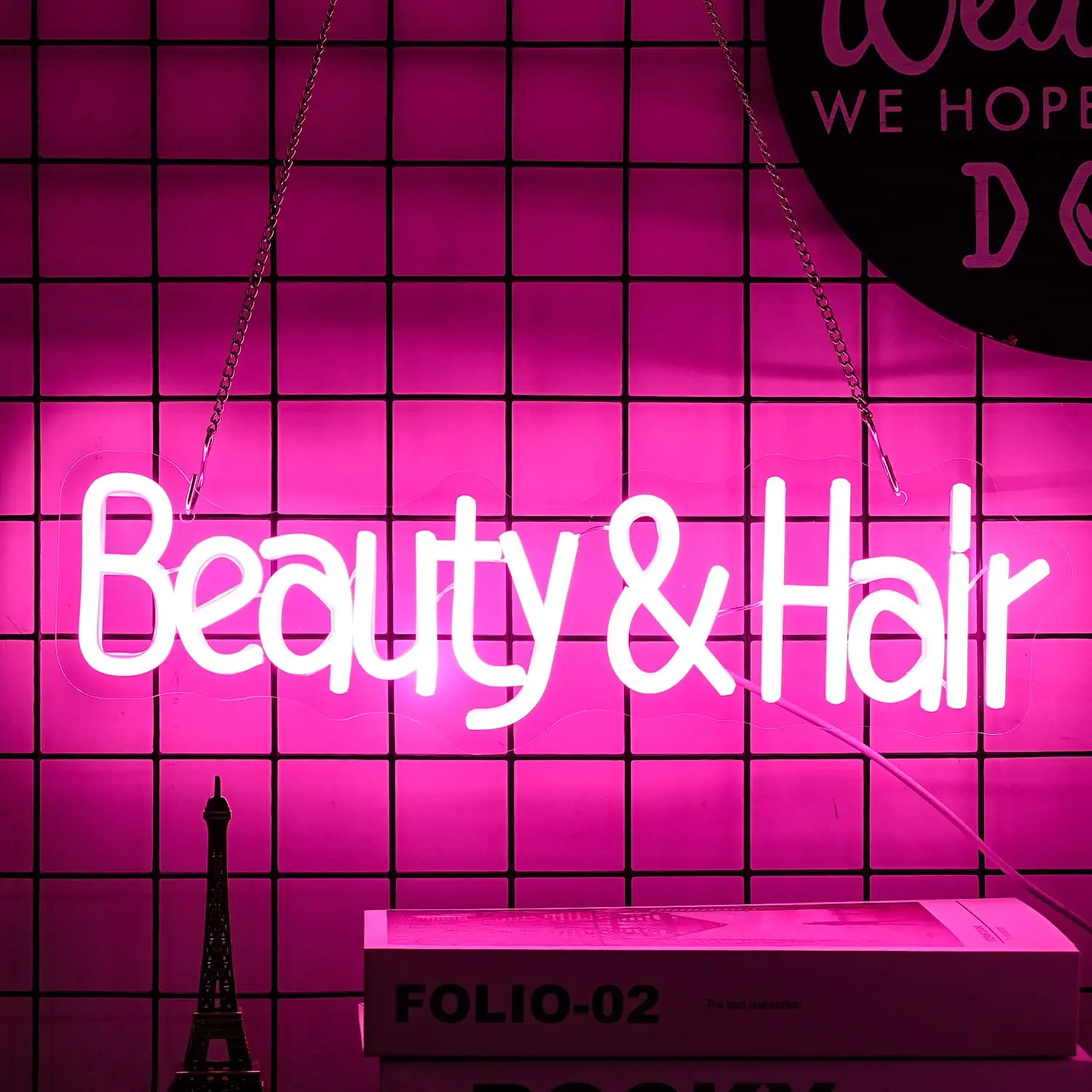 

Beauty Hair Neon Signs Salon Hair Salon Sign Word LED Neon Light Sign Powered USB for Barbers Beauty Salons Decor for Girls Room