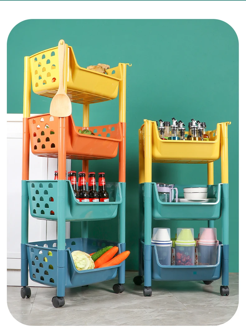 Multifunction Removable 4 Layer Storage Holders Colorful Bookshelf Kids Toy Shelf Baby Rack Bookcase Plastic