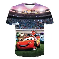 Cars Children's T-shirt Lightning McQueen 3d Printed Charming Short Sleeve Boys And Girls Top Street Shirt Fashion Clothing 2