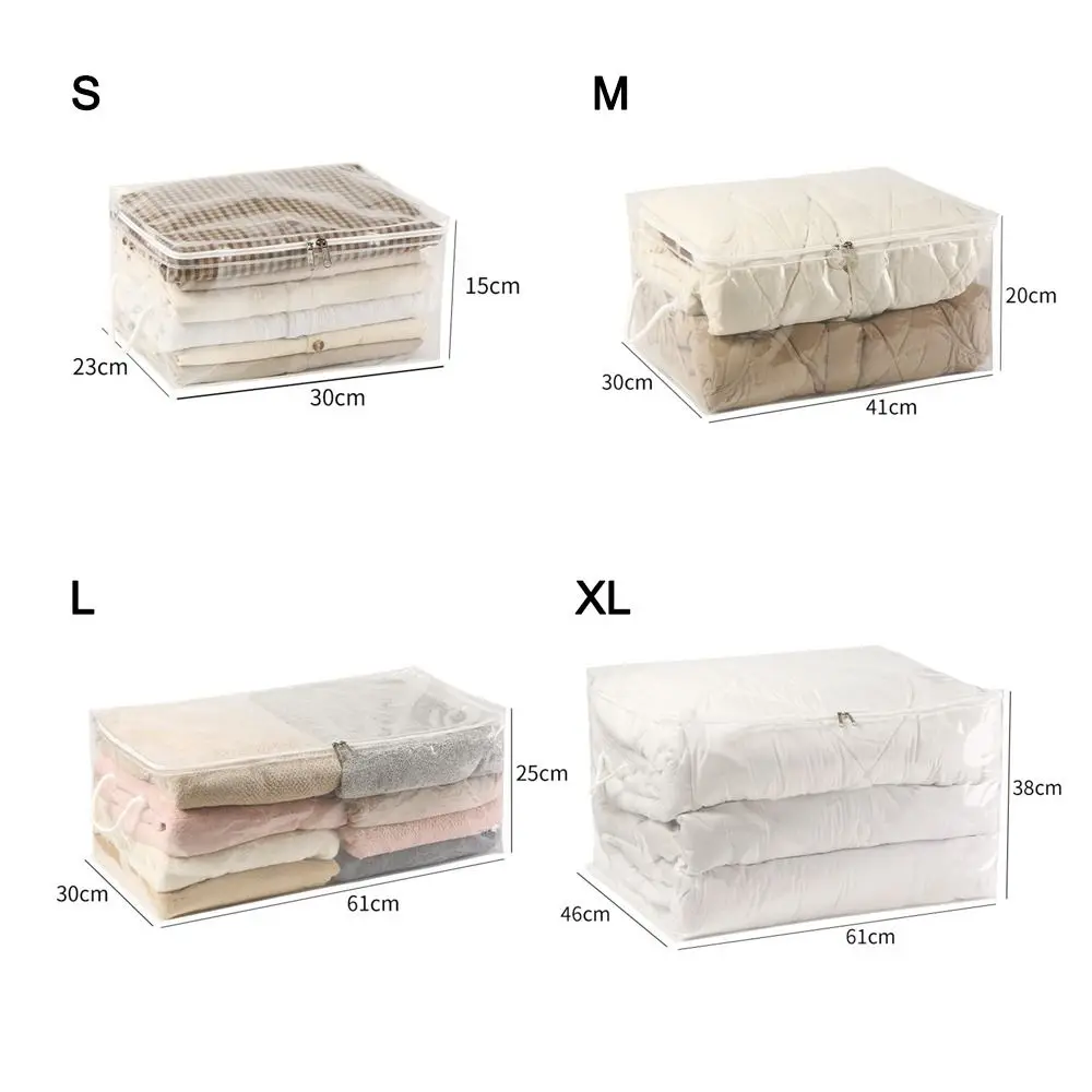 Transparent Quilt Storage Bag Large Capacity Waterproof Clothes Storage Organiser with Handle Dustproof Clothes Storage Bag 6
