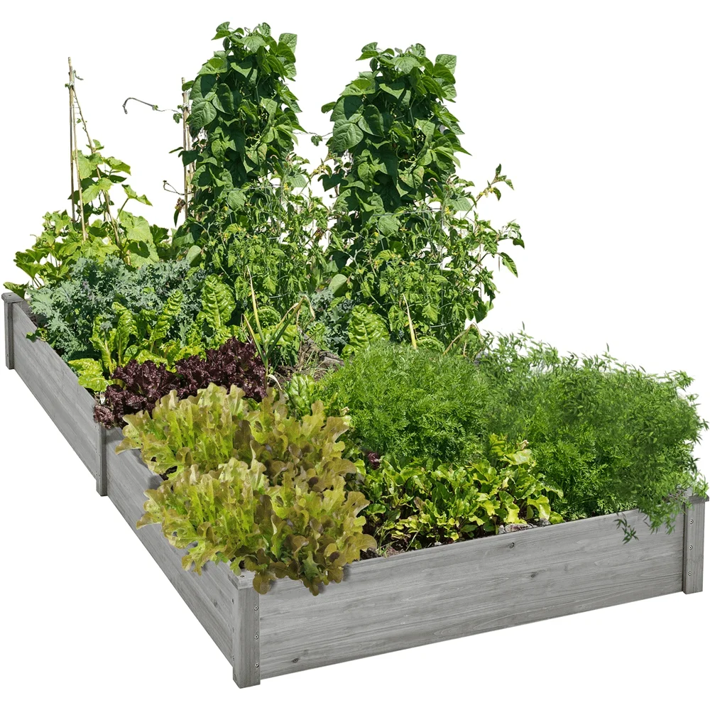 

Alden Design Wooden Raised Garden Bed for Vegetable Flower, Gray
