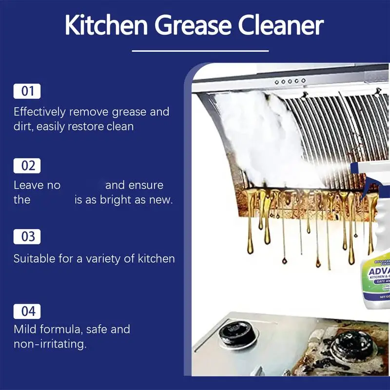 Stove foam cleaner 120ml decontamination foam cleaner spray kitchen stove multi-purpose cleaning liquid