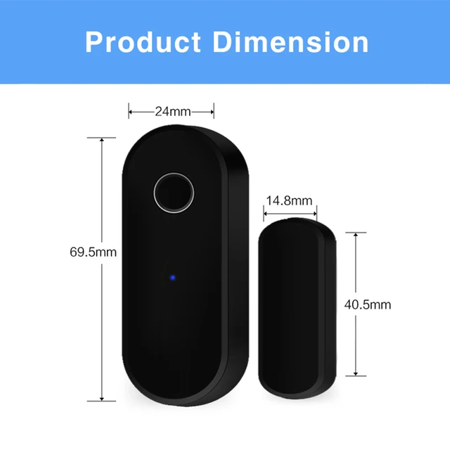 Tuya Zigbee Door Sensor Black Smart Home Window Detector APP Control Works With Zigbee Hub Automation 4