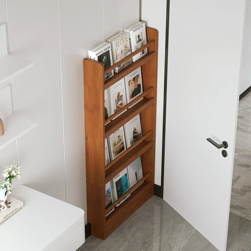 Ultra-Thin Wall-Mounted Bookshelf Door Storage Rack Magazine Holder Multi-Layer Narrow Space Organizer for Kids Books-FYMR