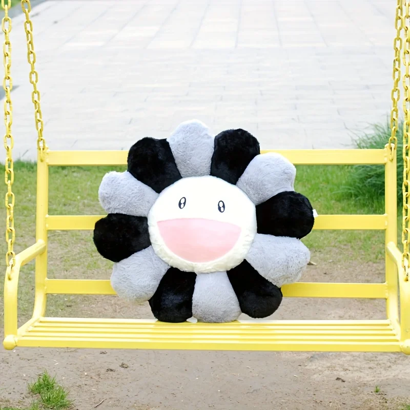 1 Pcs Creative Sunflower Stuffed Cushion Flower Plush Pillow Cute Smile Rainbow Sunflower Decor Pillow Office Back Plush Cushion 6