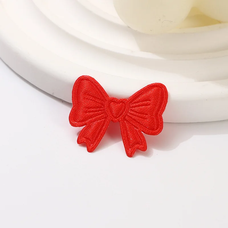 80Pcs 2,2*2,5 CM Satin Stoff Bowknot Gepolsterte Applikation Für DIY Handgemachte Haar Clip Zubehör Tuch Tasche hut Dekorative Patch – Detail 7