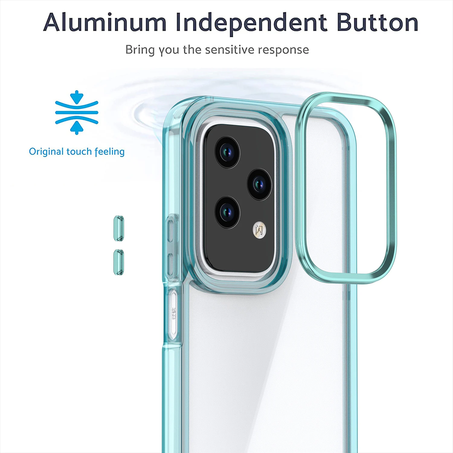 Plating Transparent Shockproof Clear Phone Case, Durable Hard Cover