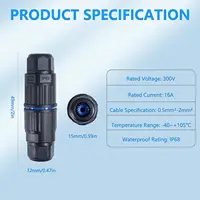 10 ชิ้น IP68 2Pin กันน้ําตรงเชื่อมต่อสายไฟเชื่อมต่อกลางแจ้งปลั๊ก Socket Terminal Block Junction Box 4