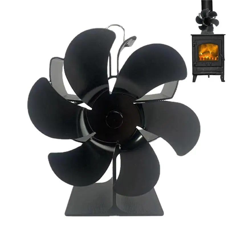 

Wood Burning Stove Fan Stove Fans Fireplace Fan Quiet 6-Leaf Safe Heat Fan Eco-Friendly Winter Supplies With Lower Starting