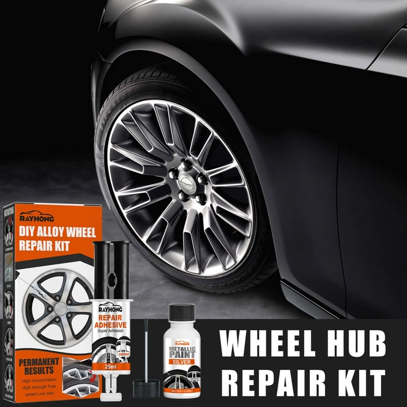 

Car Motorcycle Universal DIY Alloy Wheel HUB Scratch Remove Repair Agent Kit Silver Polish Paint for Aluminum Iron Steel Wheels