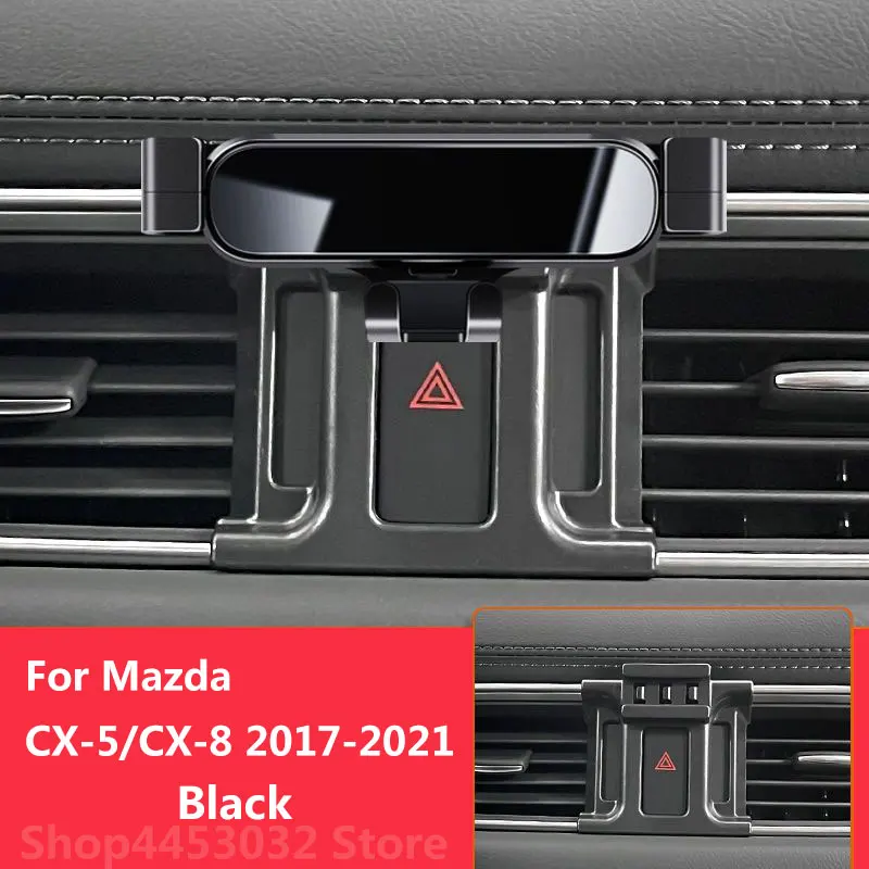 

Car Mobile Phone Holder for Mazda CX-5 CX-8 CX8 CX5 2021 2017 Raptor Mounts Bracket GPS Stand Rotatable Support Accessories