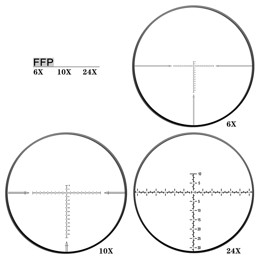 Discovery HT6-24X40SF FFP Compact FFP Scope First Focal Plane Rifle Scopes Optic Riflescopes Mount Glass Etched Reticle