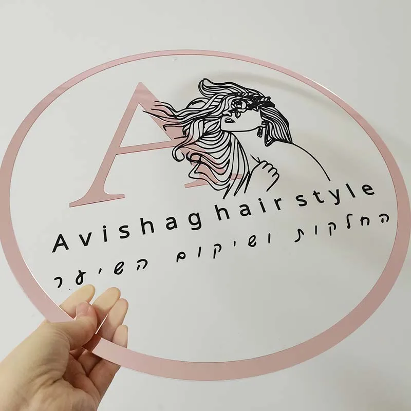 Business 3D Acrylic Signs Beauty Salon Eyelash Nail Hair Studio Wall Aesthetics Decor Company Name Store Plaques